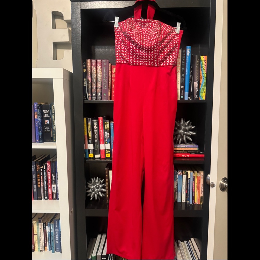 VENUS Red Halter Jumpsuit